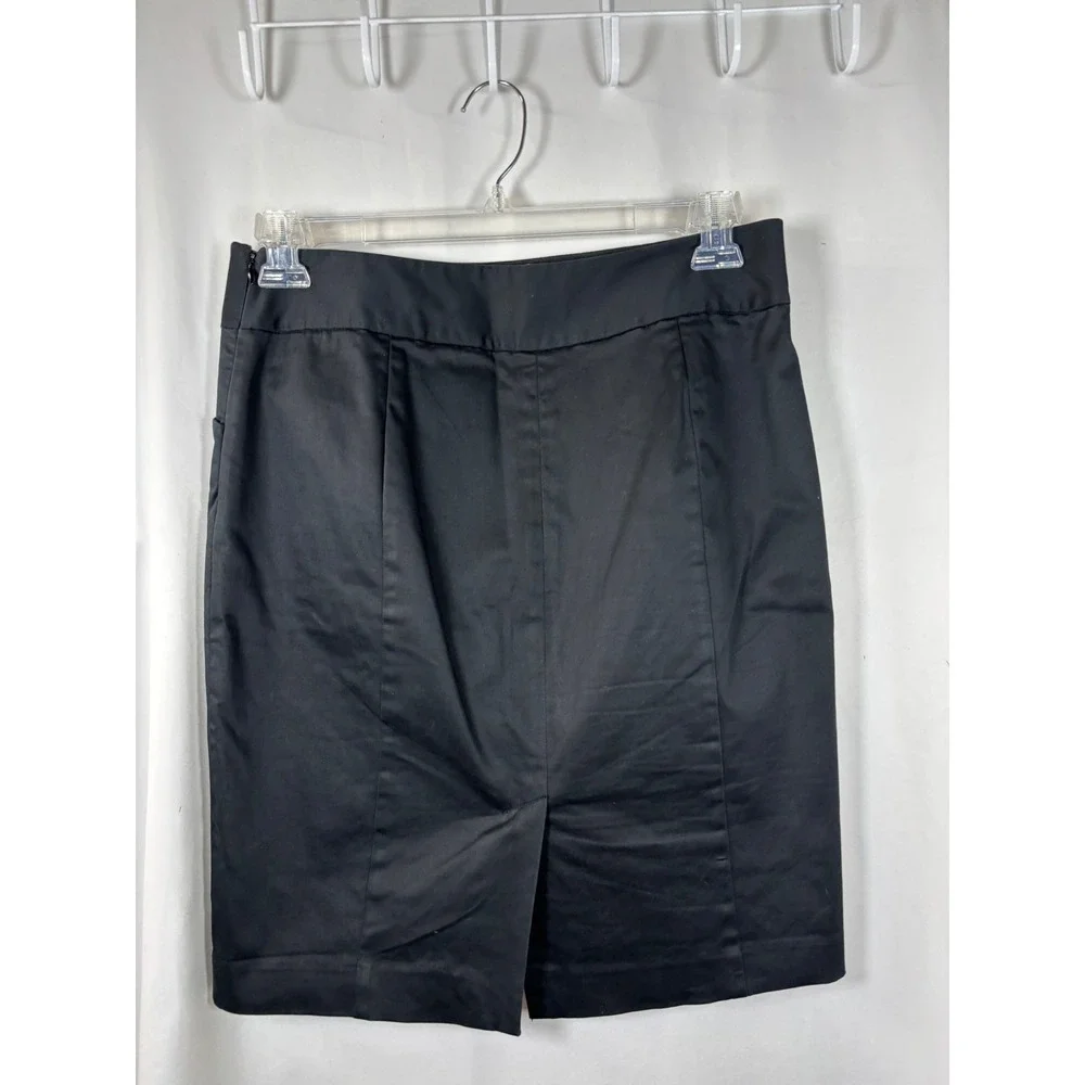 The Limited Collection Black Cotton Sateen Pencil Skirt Size 8 Professional
